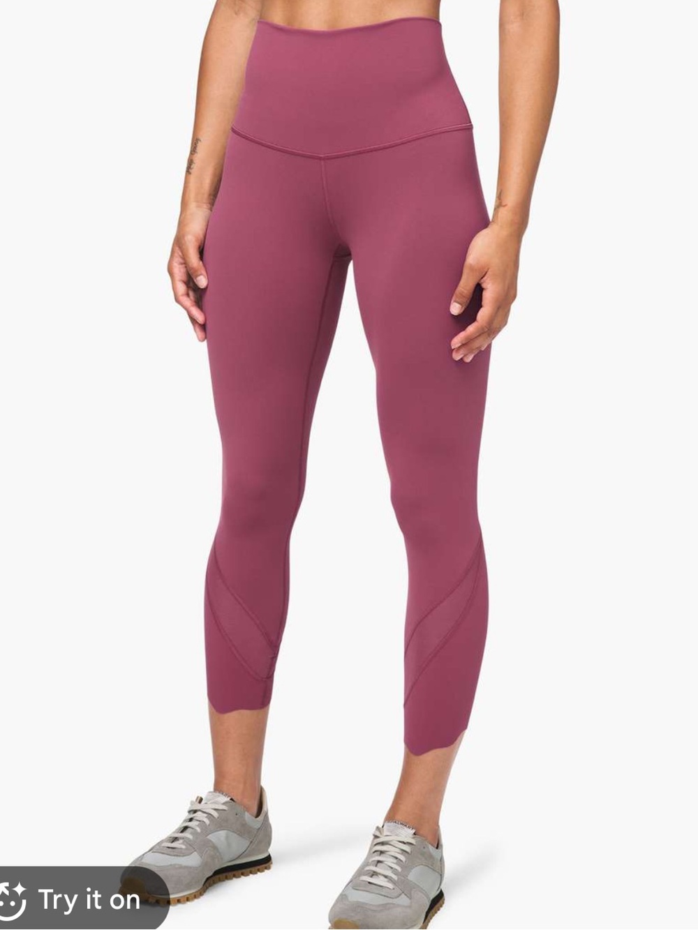 Lululemon Wunder Under Crop High-Rise Roll Down Scallop size 12